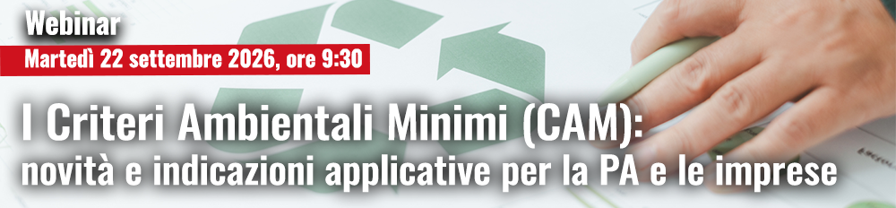 Immagine coordinata per gli webinar dell'ambiente